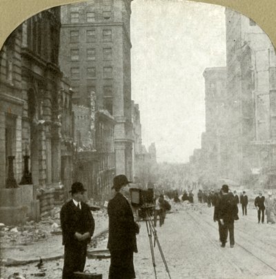 California St., der ser frem mod færgedepotet - Banking District, 1906. af Unbekannt