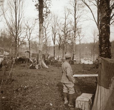 Lejr, Genicourt, Nordfrankrig, c1914-c1918 af Unbekannt