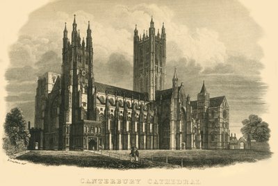 Canterbury Cathedral, begyndelsen af midten af det 19. århundrede. af Unbekannt