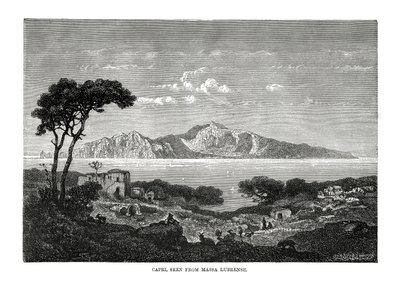 Capri set fra Massa Lubrense, Italien, 1879 af Unbekannt