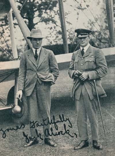 Kaptajn John Alcock og løjtnant Arthur Whitten Brown, britiske flyvere, c1919 c1937 af Unbekannt