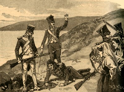 Tilfangetagelse af den franske marskal Joachim Murat, Calabrien, Italien, 1815 c1890. af Unbekannt