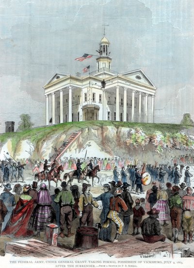 Erobringen af Vicksburg, Mississippi, af unionshæren, amerikansk borgerkrig, 4. juli 1863 af Unbekannt
