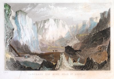 Carglaze tinmine, nær St Austell, Cornwall, England, c1825, 1837 af Unbekannt