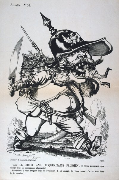 Karikatur af Wilhelm I af Preussen, fransk-preussisk krig, 1870-1871. af Unbekannt