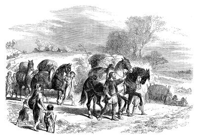 Bærer brød til London på pakkeheste, c1895 af Unbekannt