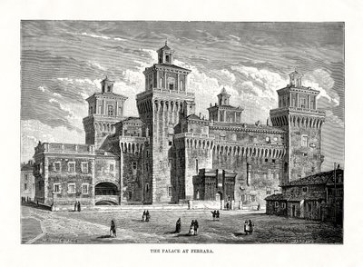 Estense Castle, Ferrara, Italien, 1879 af Unbekannt
