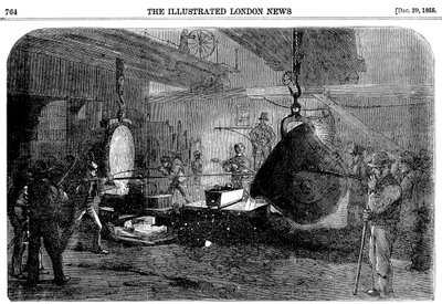 Støbning af en mørtel ved Grissells Regents Canal Ironworks, City Road, London, 1855 af Unbekannt