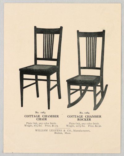 Katalogillustration, designs til stole, 1904–05 af Unbekannt
