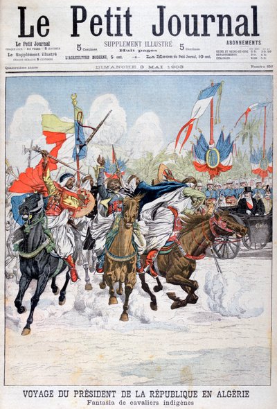 Kavalkade af indfødte tropper under præsident Loubets besøg i Algeriet, 1903 af Unbekannt