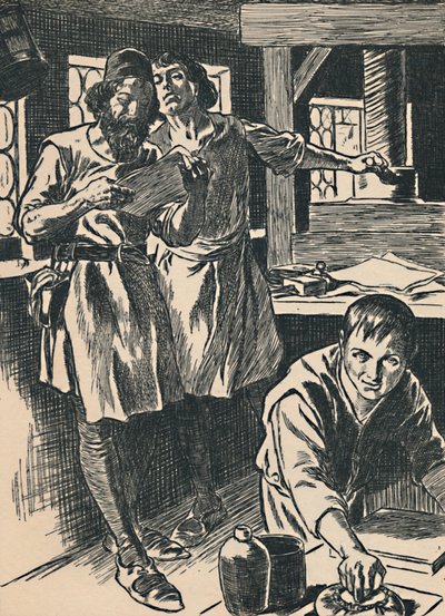 Caxton i hans trykkeri, c1907 af Unbekannt