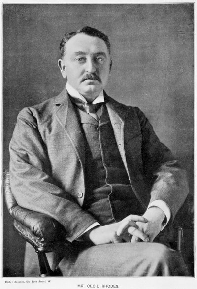 Cecil Rhodes, engelskfødt sydafrikansk iværksætter og statsmand, c1890 af Unbekannt