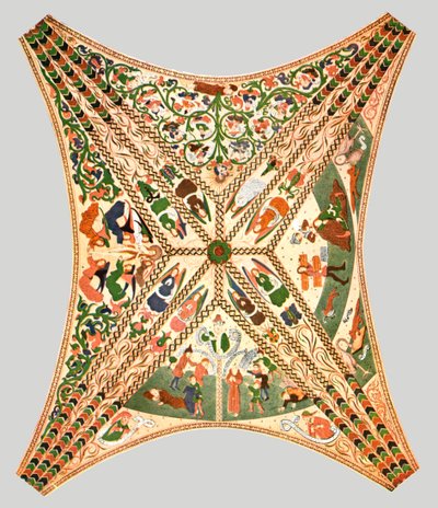 Loftsdekoration i Floda Kirke, Flodafors, Södermanlands län, Sverige, 1928. af Unbekannt