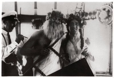 Ceremoni, der fejrer krydsningen af ækvator om bord på luftskibet Graf Zeppelin, 1930 1933 af Unbekannt