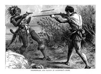 Chamberlain og Paugus ved Lovewells Fight, 1725, 1872 af Unbekannt