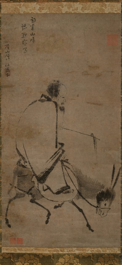 Chan-mester, der rider på et muldyr, før 1249. af Unbekannt