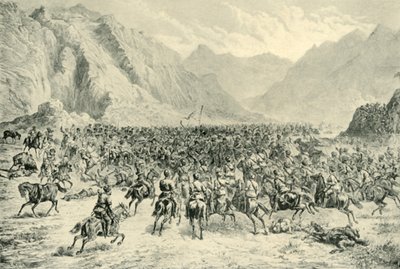 Anklagen for Punjab-kavaleriet i den anden aktion nær Charasia, den 24. april 1880, 1901. af Unbekannt