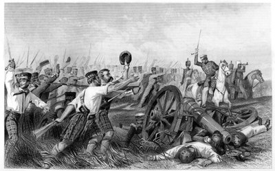 Anklagen for Highlanders før Cawnpore, under General Havelock, 1857, c1860 af Unbekannt