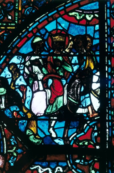 Charlemagne forlader Spanien, Glasmaleri, Chartres Cathedral, Frankrig, c1225 af Unbekannt