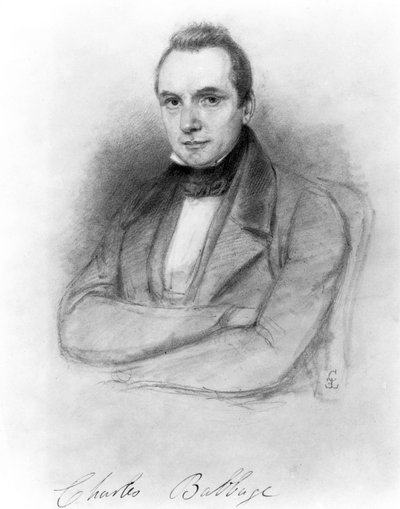 Charles Babbage, britisk matematiker og computerpioner af Unbekannt