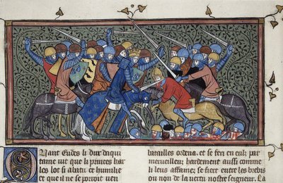 Charles Martel i slaget ved Tours, ca 1332-1350. af Unbekannt