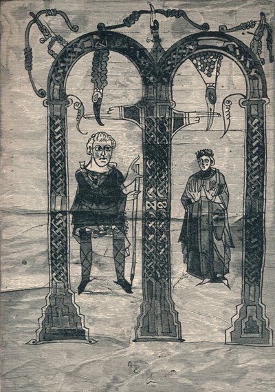 Charles den Store og hans kone, efter det tidligste portræt, c775, 1907 af Unbekannt