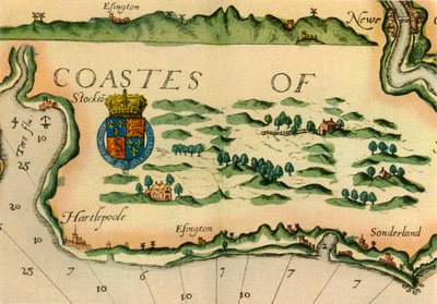 Kort, der viser vindmøller som vartegn på Englands nordøstlige kyst, 1588, 1947. af Unbekannt
