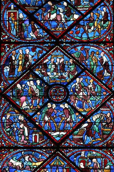 Chartres katedral: farvet glas vindue Chartres Frankrig af Unbekannt
