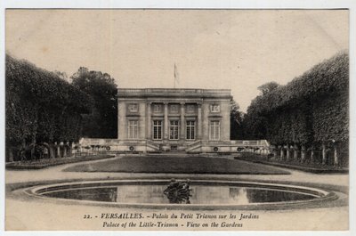 Chateau de Versailles: udvendig udsigt over Peer Trianon-paladset på haven - Postkort slutningen af det 19.-20. århundrede af Unbekannt