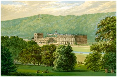 Chatsworth House, Derbyshire, hjemsted for hertugen af Devonshire, c1880 af Unbekannt