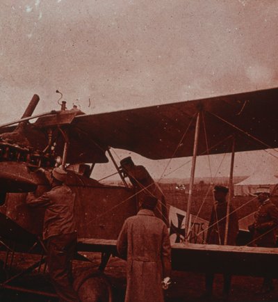 Kontrol af fly med piloten, 1916 af Unbekannt