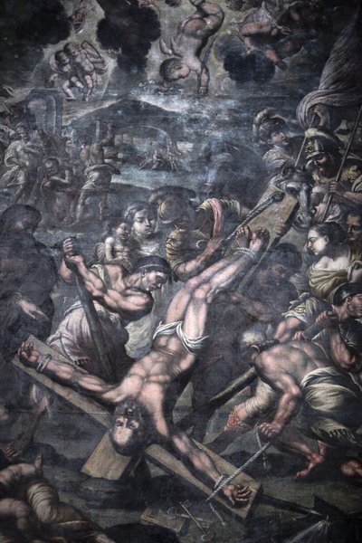 Chiesa della Grazia, Galatina, Apulien Maleri, der forestiller Sankt Peters korsfæstelse, Galatina, Italien af Unbekannt