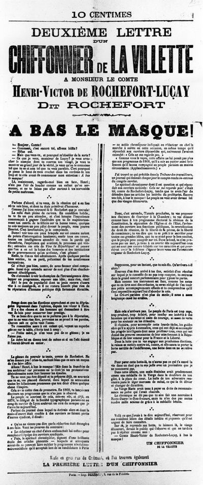 Chiffonnier de La Villette, fra franske politiske plakater af Pariserkommunen, maj 1871 af Unbekannt