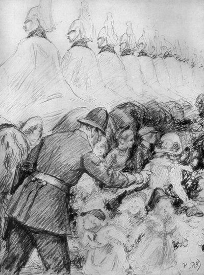 Børn i mængden ved proklamationen af kong George V, 1910 af Unbekannt
