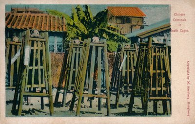 Kinesiske kriminelle i dødsbure, c1900 af Unbekannt