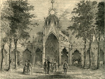 Kinesisk pavillon i Vauxhall Gardens, c1878. af Unbekannt