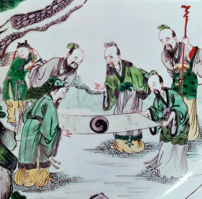 Kinesisk ret, der viser en spådomsscene, 1600-tallet af Unbekannt