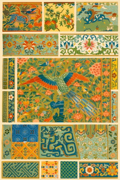 Chinesische Malerei, Weberei, Stickerei und Cloisonné, 1898 von Unbekannt