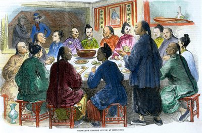 Chow-chow kinesisk aftensmad i Hong Kong, c1875 af Unbekannt