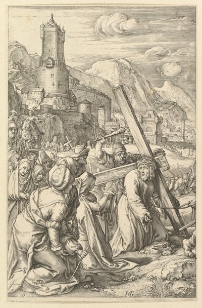 Kristus der bærer korset, fra The Passion of Christ, ca. 1598-1617. af Unbekannt