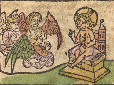 Kristusbarn med tre engle, ca. 14601470. af Unbekannt