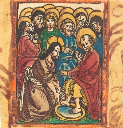 Kristus vasker apostlenes fødder, ca. 14901500. af Unbekannt