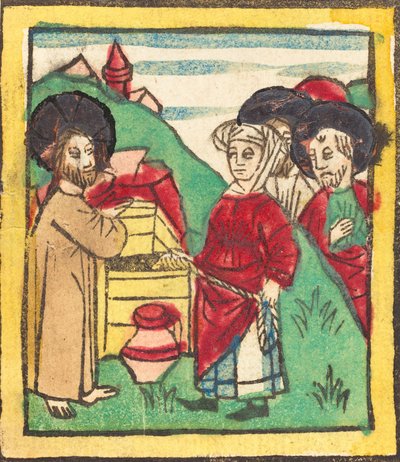 Kristus og kvinden i Samaria, ca. 14401460. af Unbekannt
