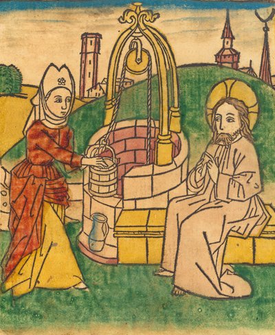 Kristus og Samarias kvinde, sandsynligvis 1485. af Unbekannt