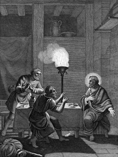 Kristus og de to disciple i Emmaus, 1814 af Unbekannt