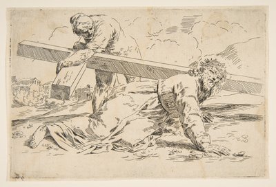 Kristus bærer korset på ryggen, kopi efter Cantarini, ca. 1637-1639 eller senere. af Unbekannt