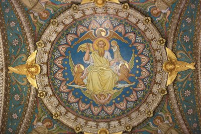 Kristus i Majestæt og Tetramorph. Basilikaen Notre Dame de Fourvière. Lyons af Unbekannt