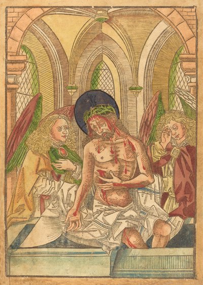 Christus im Grab mit zwei Engeln, ca. 1490-1500 von Unbekannt