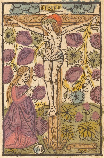 Kristus på korset med en vinranke, ca. 14901500. af Unbekannt