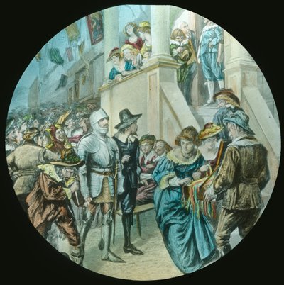 Christian and Faithful passerer gennem Vanity Fair, c1910. af Unbekannt